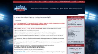 Instructions For Paying Using LeagueSafe - Prime Fantasy Sports