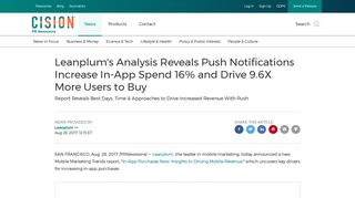 Leanplum's Analysis Reveals Push Notifications Increase In-App ...