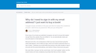 Why do I need to sign in with my email address? I just want to buy a ...