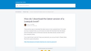 How do I download the latest version of a Leanpub book? | Leanpub ...