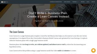 1-Page Business Plan | LEANSTACK