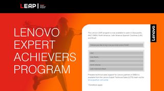 Welcome | Lenovo Expert Achievers Program (LEAP)