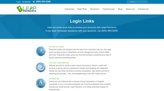Login Links | Leap Payments
