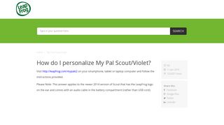 How do I personalize My Pal Scout/Violet? - leapfrog