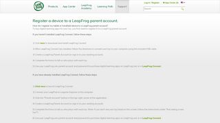 Register Device to Parent Account - LeapFrog