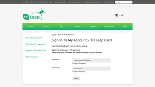 Login | Logout - Sign In To My Account - TFI Leap Card