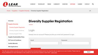 Supplier Registration | Lear Corporation