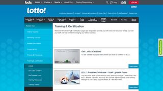 Training & Certification - BCLC Lotto