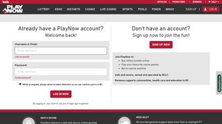 Log in | PlayNow.com