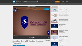 Learn Earn Own - LEO - LeoCoin - Business Presentation - SlideShare
