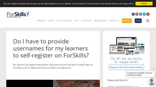 Do I have to provide usernames for my learners to self ... - ForSkills