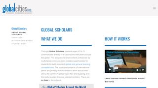 About Global Scholars — Global Cities