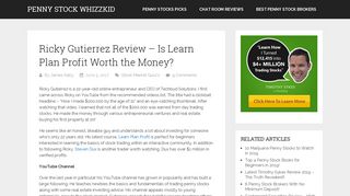Ricky Gutierrez Review: Is Learn Plan Profit Worth the Money?