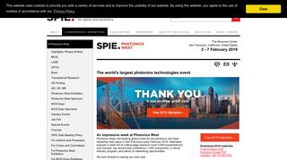SPIE Photonics West, the world's largest biomedical, optics, and ...