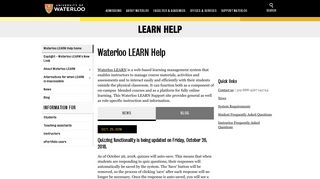 Home | LEARN Help | University of Waterloo