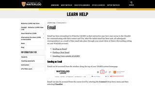 Email | LEARN Help | University of Waterloo