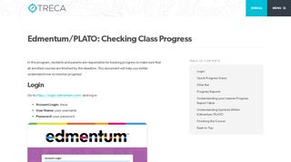 Edmentum/PLATO: Checking Class Progress - TRECA