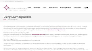 Using LearningBuilder – Orthopaedic Nurses Certification Board