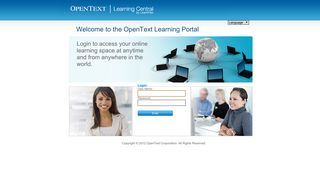 Learning Central - login area - Open Text - Learning Central