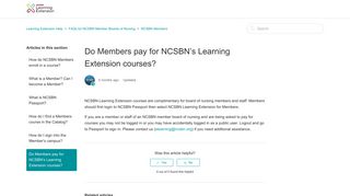 Do Members pay for NCSBN's Learning Extension courses ...