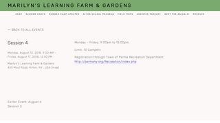 Session 4 — MARILYN'S LEARNING FARM & GARDENS