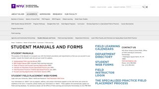 Student Manuals and Forms - NYU Silver School of Social Work