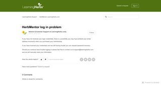 HerbMentor log in problem – LearningHerbs Support