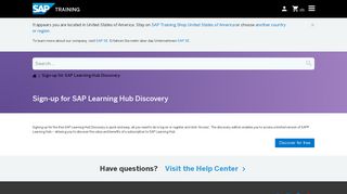 Sign-up for SAP Learning Hub Discovery - SAP Training