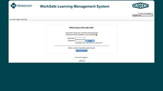 WorkSafe Learning Management System: Login to the site