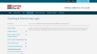 Welcome to Learning Plus UK | Tracking & Monitoring Login