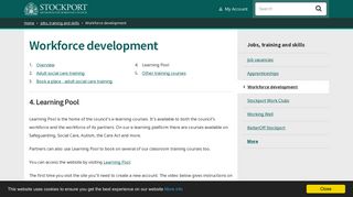 Workforce development - Stockport Council