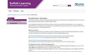 Provider Portal - information | Suffolk Learning