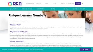 Unique Learner Numbers - OCN NI