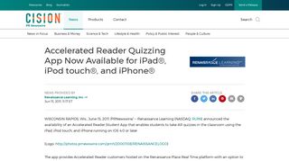Accelerated Reader Quizzing App Now Available for iPad®, iPod ...