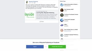 Why do you need our Learning Site?... - Wayside Publishing | Facebook