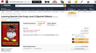 Amazon.com: Learning Spanish Like Crazy Level 2 (Spanish Edition ...