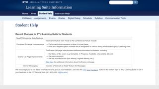 Student Help | Learning Suite Information - BYU Learning Suite