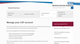 Manage your LSF account | NHSBSA