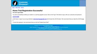 Learning Upgrade Home Trial Registration Successful