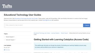 Getting Started with Learning Catalytics (Access Code) - tuftsedtech