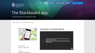 The Blackboard app - Learning Environments - James Cook University