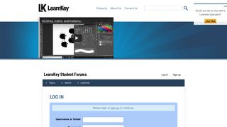 LearnKey Student Forums: Log In