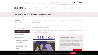 Robotics Education Curriculum | Intelitek