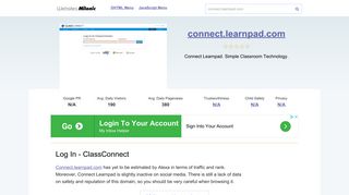 Connect.learnpad.com website. Log In - ClassConnect.