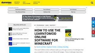 How to Use the LearnToMod Online Software for Minecraft - dummies