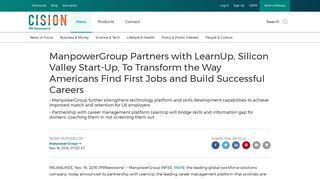 ManpowerGroup Partners with LearnUp, Silicon Valley Start-Up, To ...