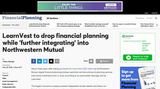 Alexa von Tobel startup LearnVest to stop financial planning ...