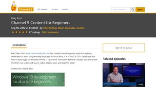 Channel 9 Content for Beginners | Channel 9