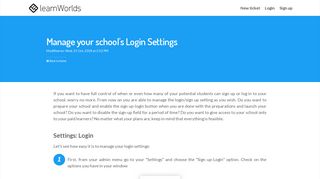 Manage your school's Login Settings : LearnWorlds Help Center