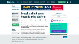 LeasePlan Bank adops Ohpen banking platform - Finextra Research